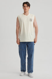Polera Hombre Doble Print Beige