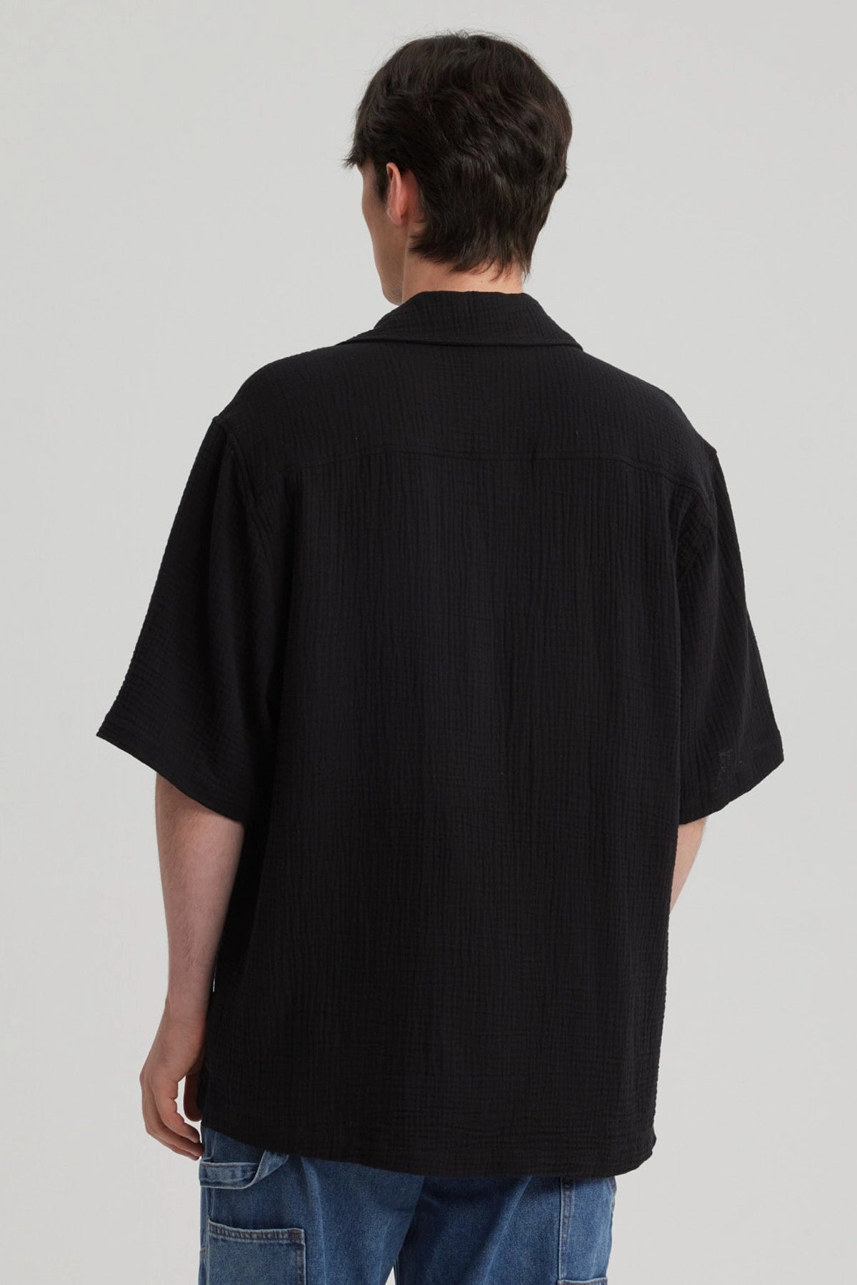 Camisa Hombre Textura Negro