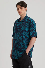 Camisa Hombre Full Print Azul
