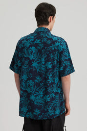 Camisa Hombre Full Print Azul