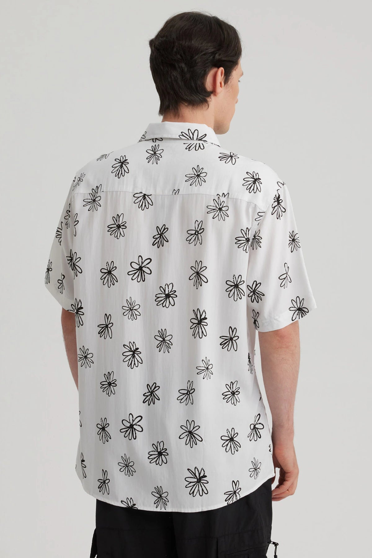 Camisa Hombre Full Print Blanco