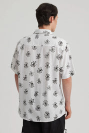 Camisa Hombre Full Print Blanco