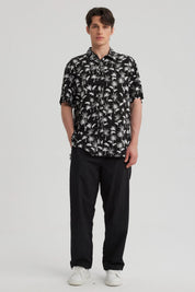 Camisa Hombre Full Print Negro