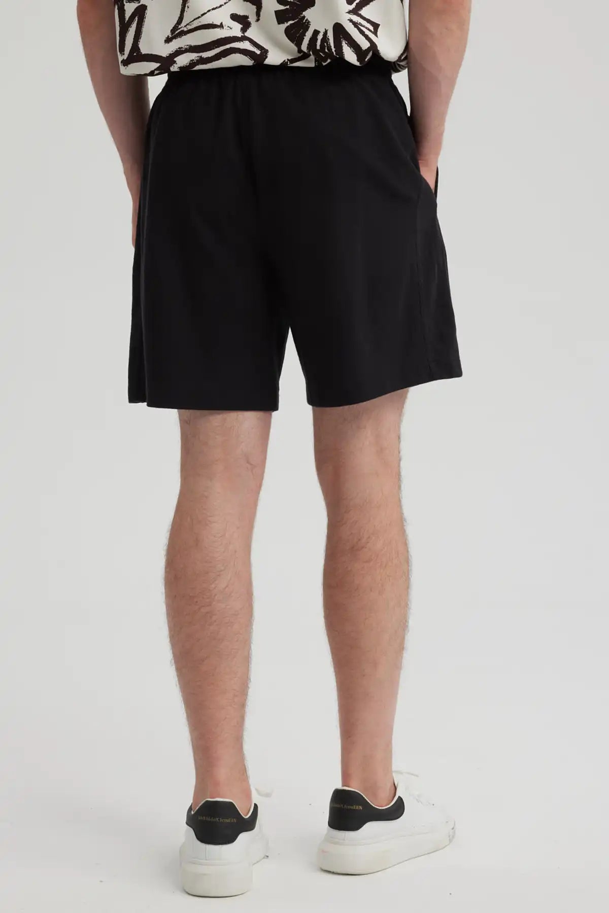 Bermuda Hombre Textura Liso Negro