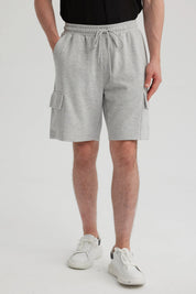 Bermuda Hombre Cargo Gris Melange