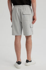 Bermuda Hombre Cargo Gris Melange