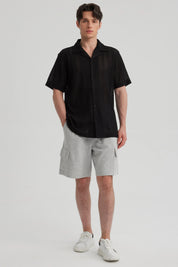 Bermuda Hombre Cargo Gris Melange