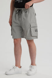 Bermuda Hombre Cargo Nylon Gris