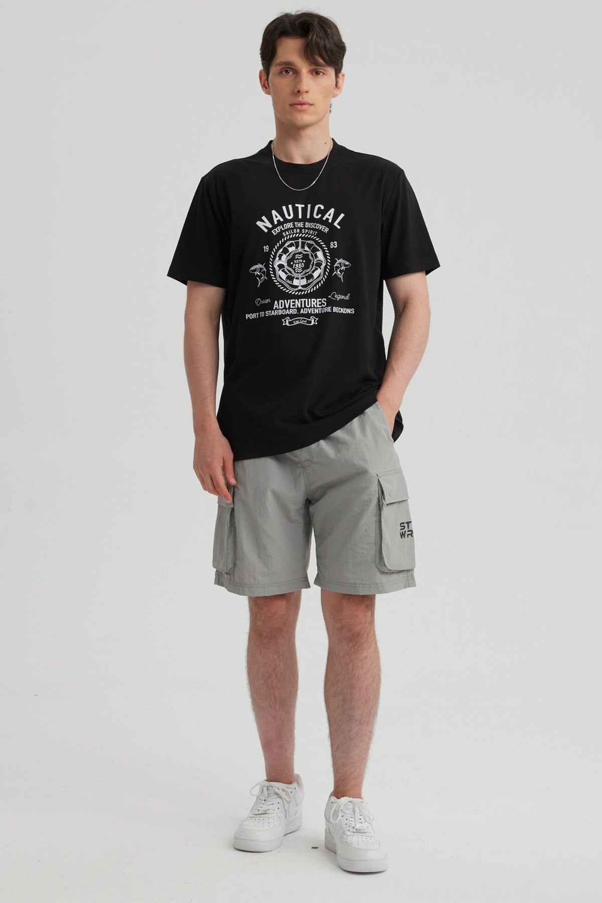 Bermuda Hombre Cargo Nylon Gris