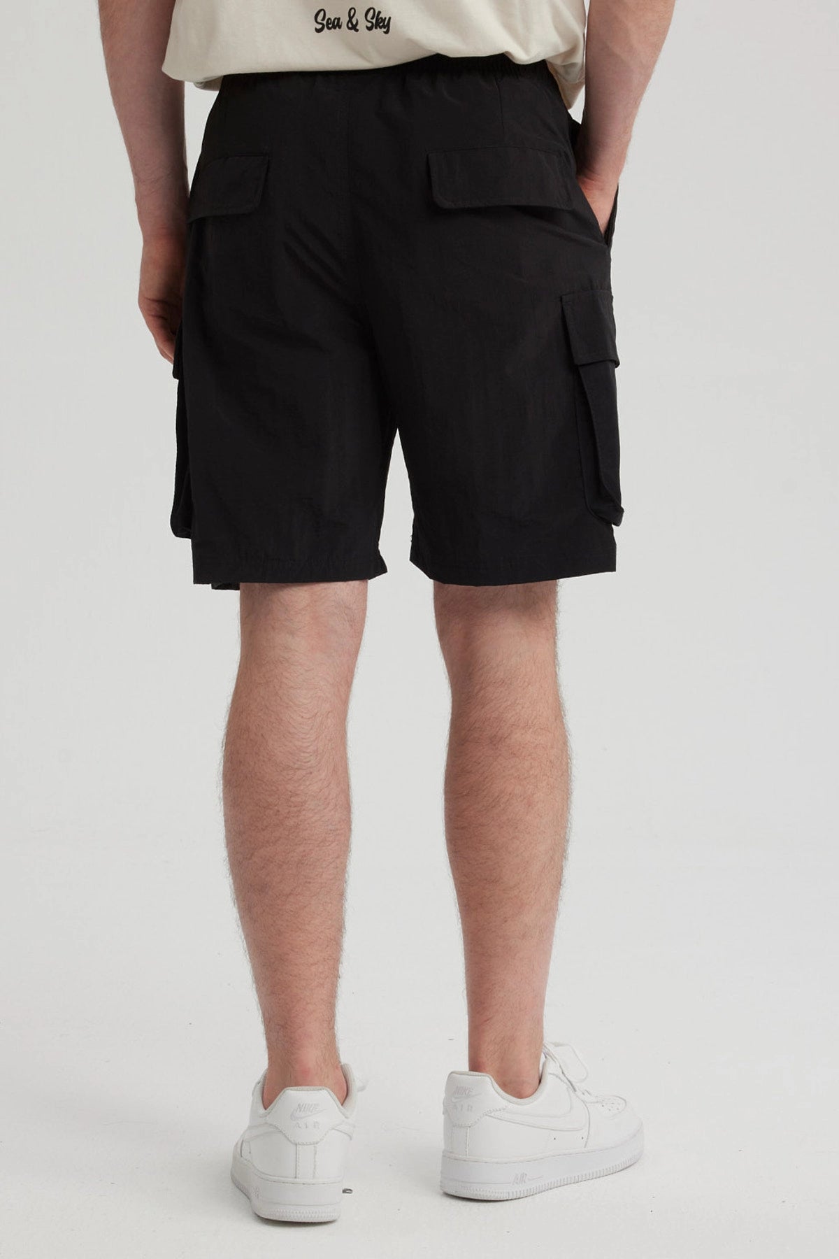 Bermuda Hombre Cargo Nylon Negro