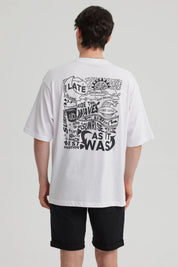 Polera Hombre Doble Print Blanco