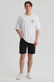 Polera Hombre Doble Print Blanco