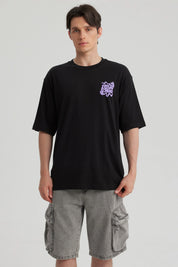 Polera Hombre Doble Print Negro