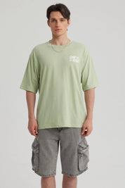 Polera Hombre Doble Print Verde Claro