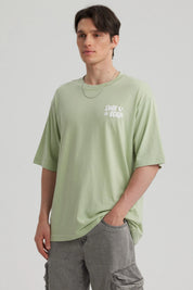 Polera Hombre Doble Print Verde Claro