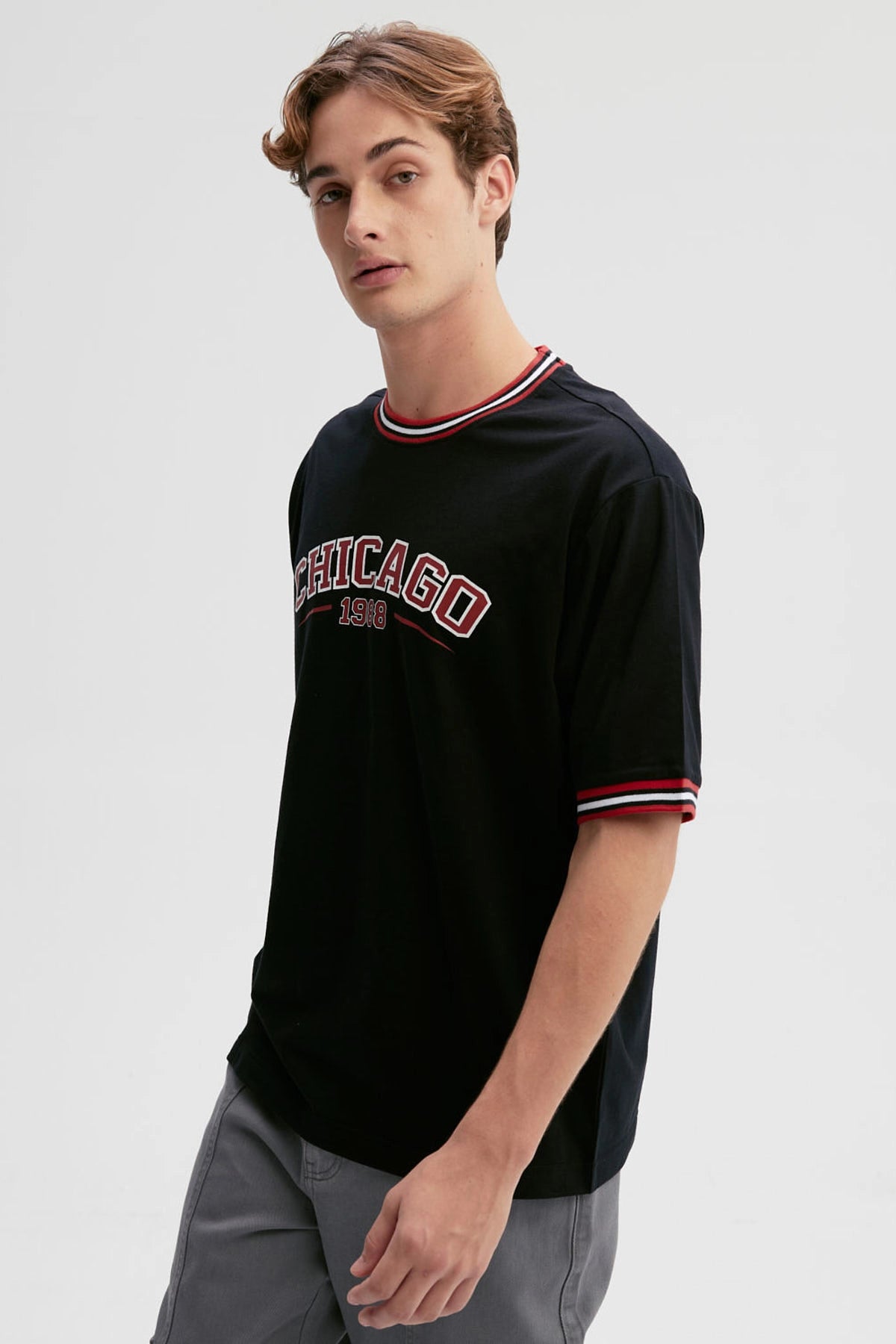 Polera Hombre Print Negro