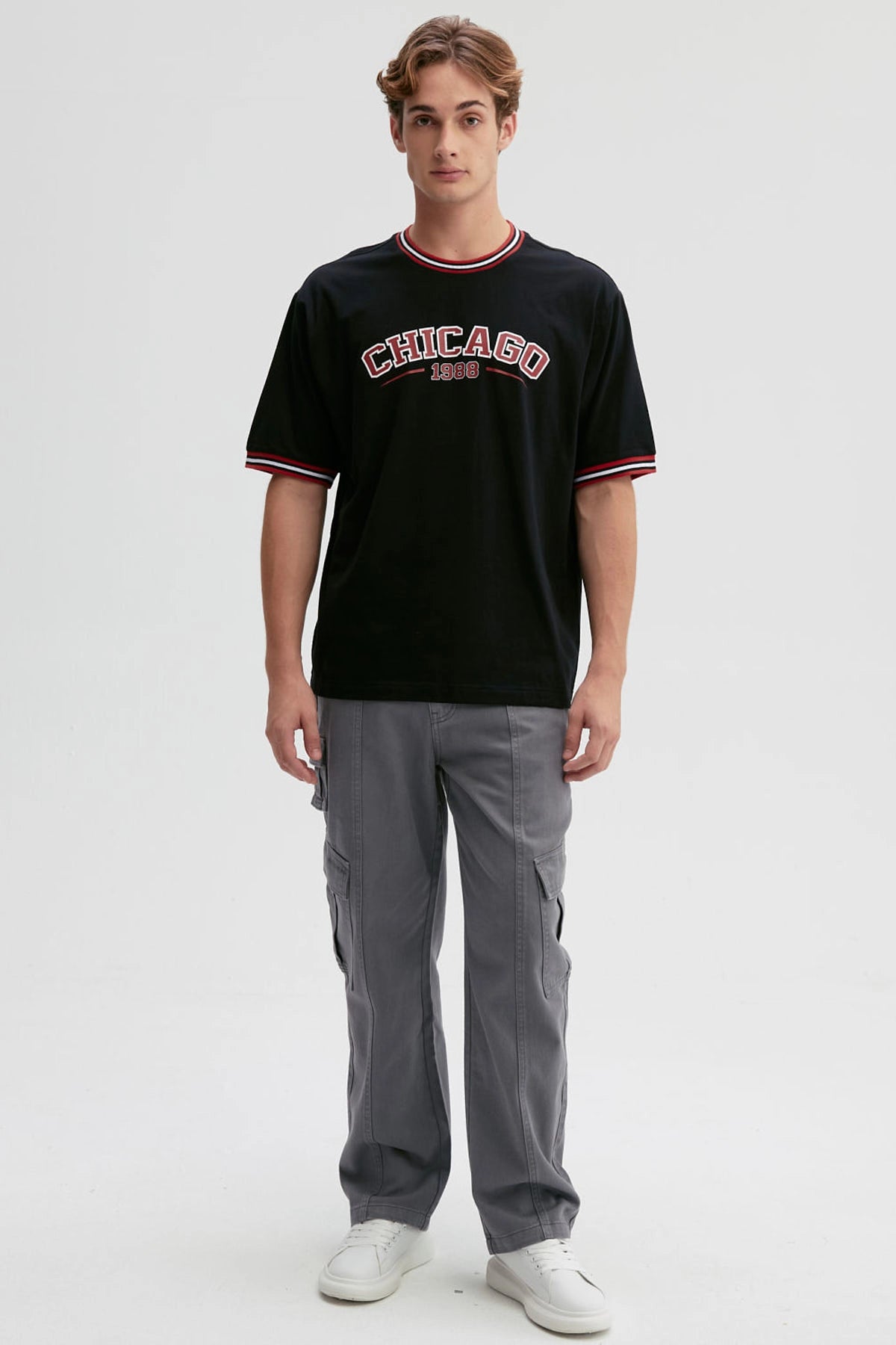 Polera Hombre Print Negro