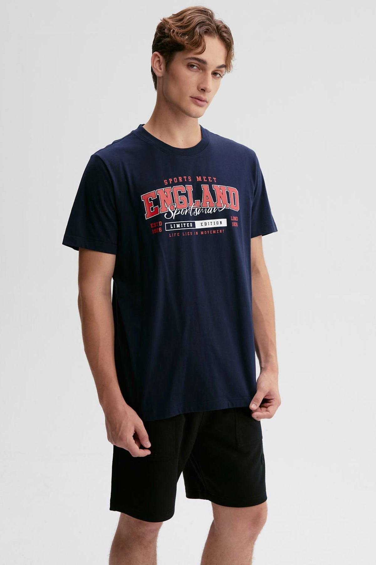 Polera Hombre Print Posicional Azul