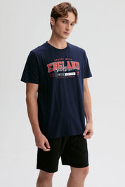 Polera Hombre Print Posicional Azul