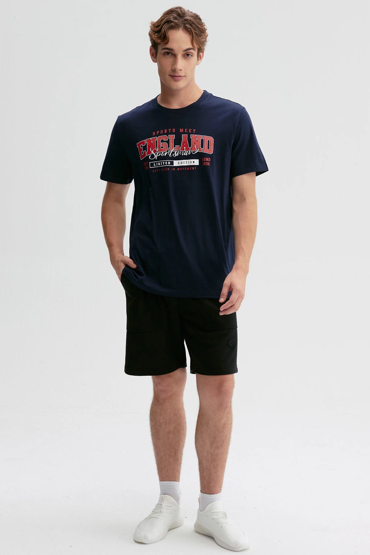 Polera Hombre Print Posicional Azul