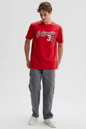 Polera Hombre Print Rojo