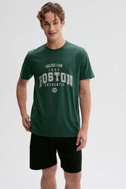 Polera Hombre Print Verde