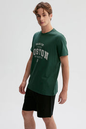 Polera Hombre Print Verde