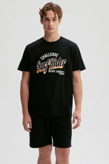 Polera Hombre Print Posicional Negro