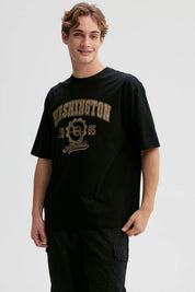 Polera Hombre Print Central Negro