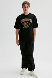Polera Hombre Print Central Negro