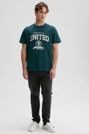 Polera Hombre Print College Verde