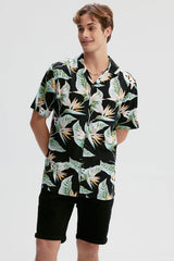 Camisa Hombre Full Print Verde