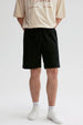 Bermuda Hombre Bolsillo Aplicación Negro