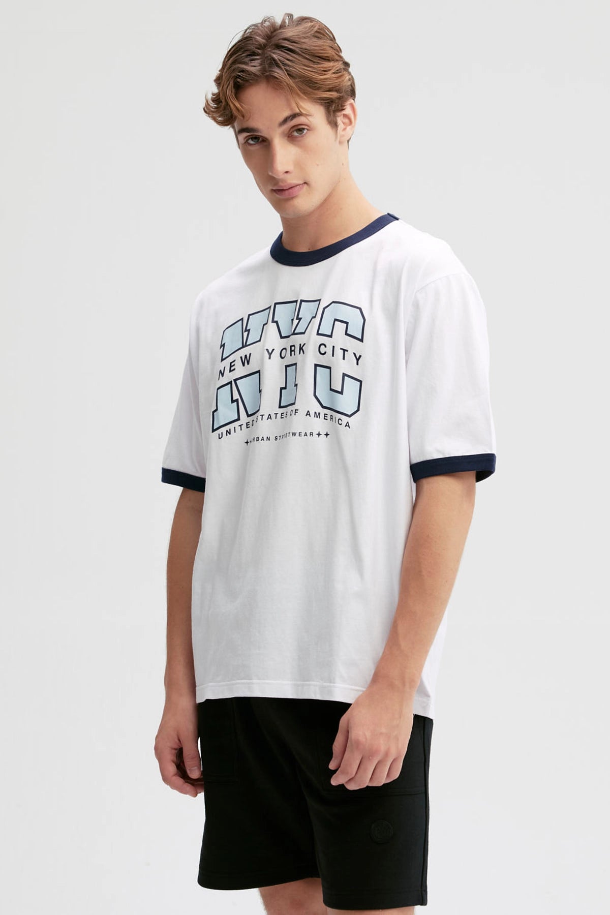 Polera Hombre Print Posicional Blanco