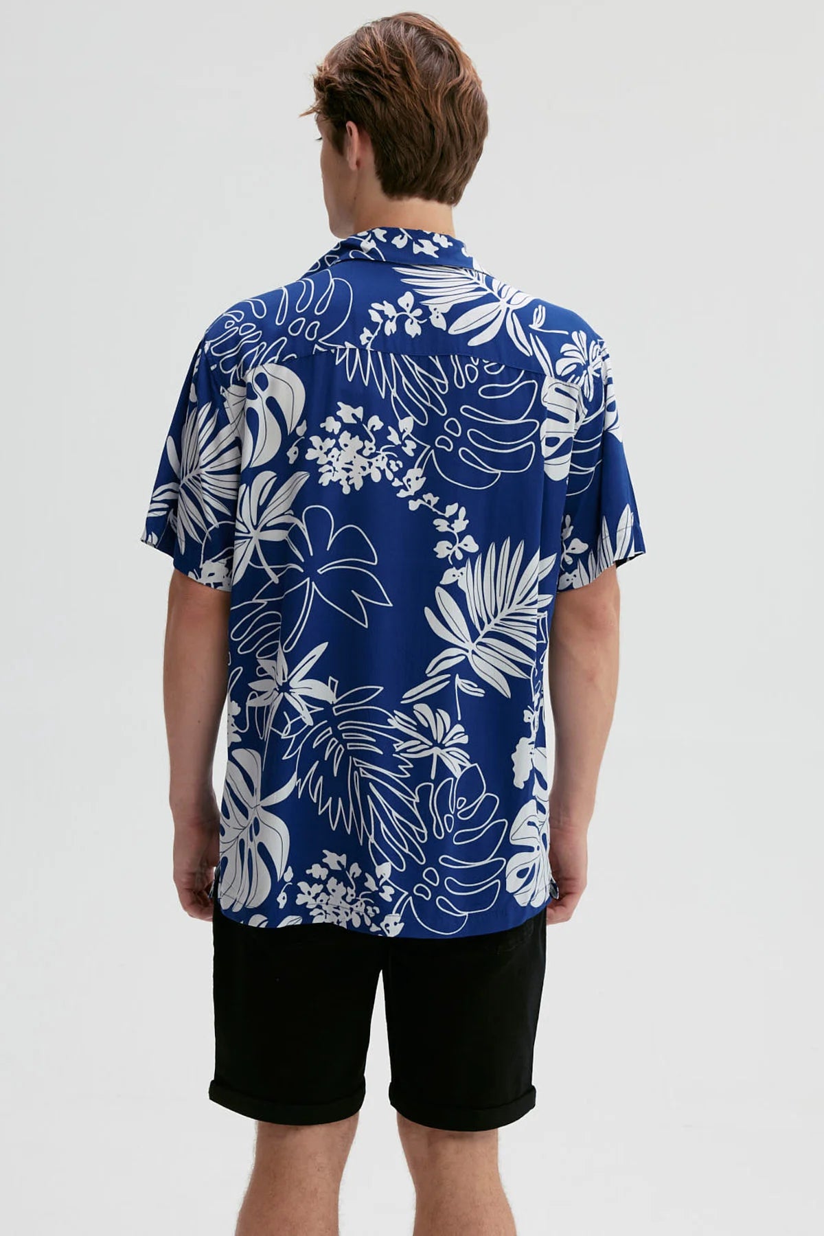 Camisa Hombre Full Print Azul