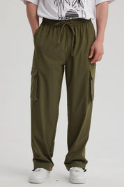 Pantalón Hombre Cargo Parachute Verde Militar