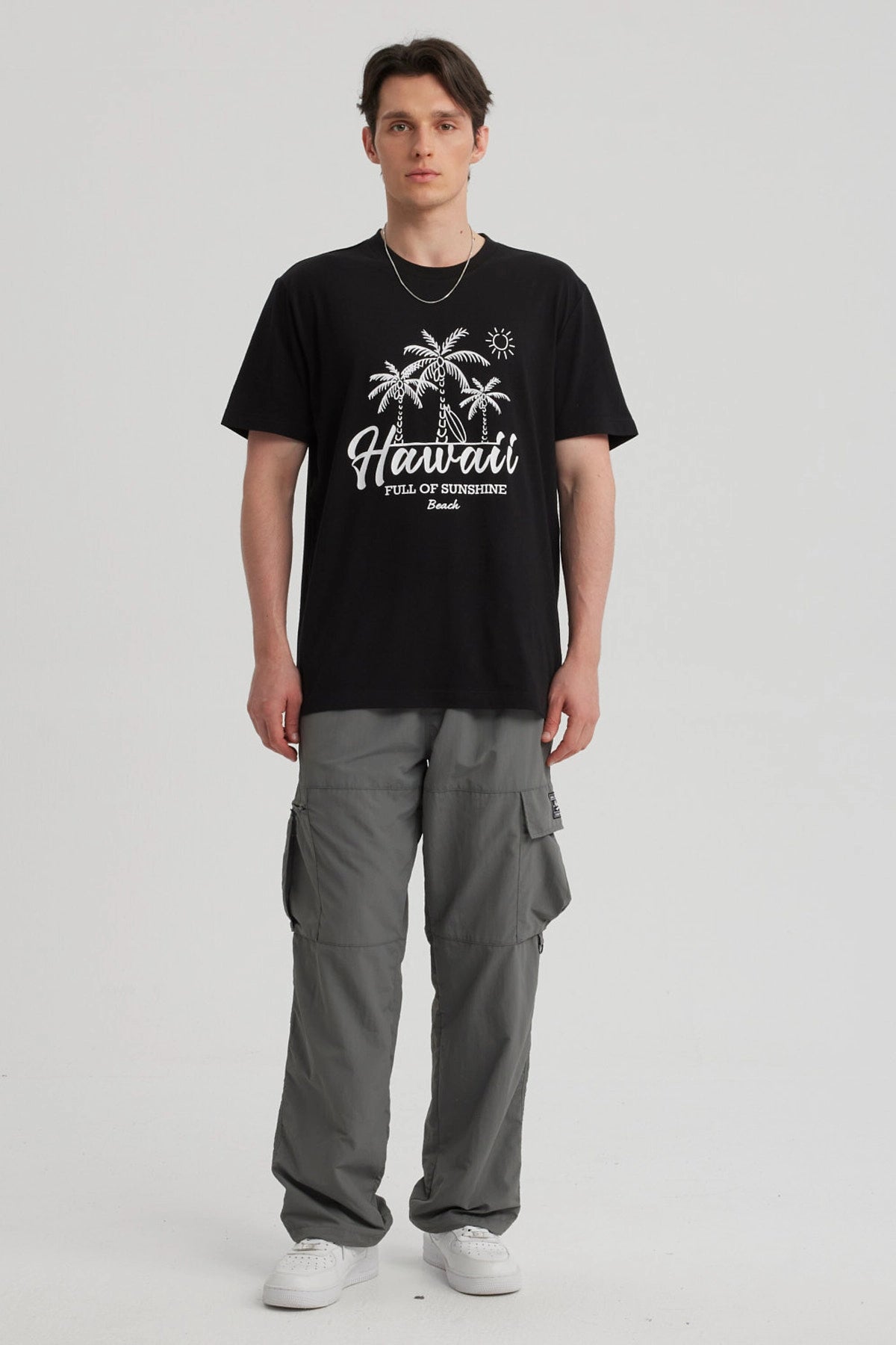 Pantalón Hombre Nylon Cargo Gris