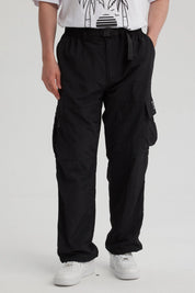 Pantalón Hombre Nylon Cargo Negro