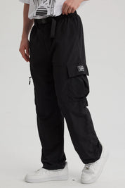 Pantalón Hombre Nylon Cargo Negro