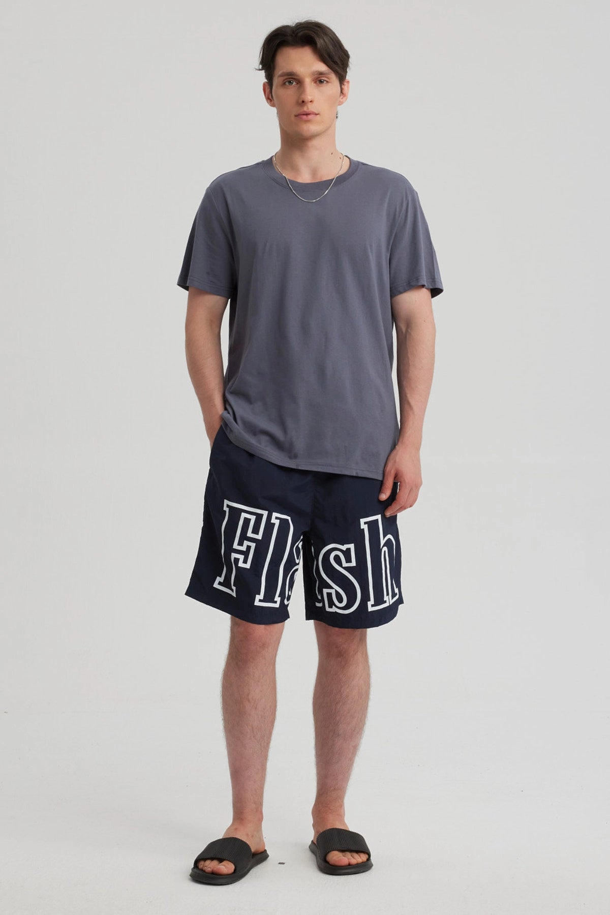 Bermuda Hombre Estampado Azul Marino