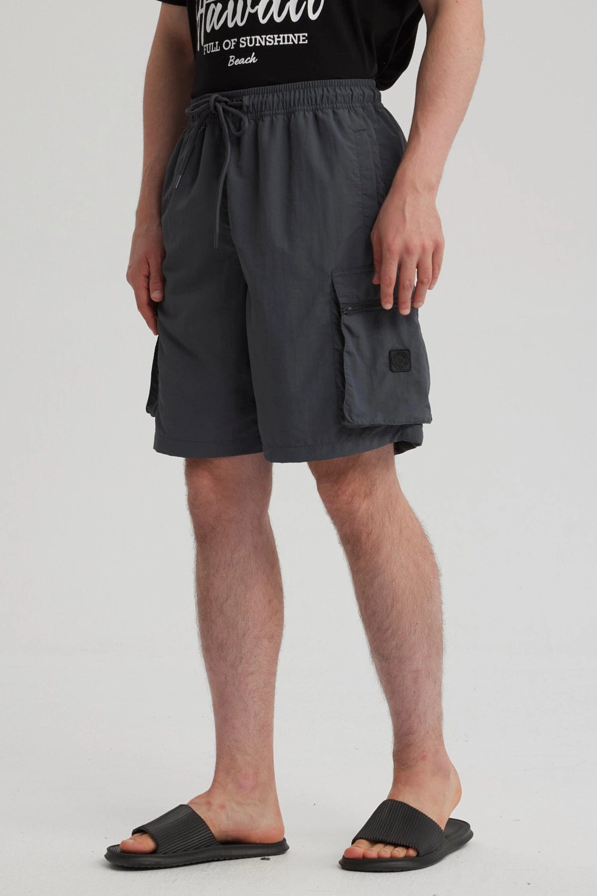 Bermuda Hombre Cargo Gris Oscuro