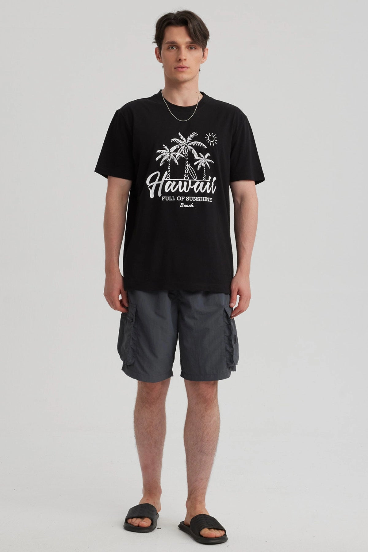 Bermuda Hombre Cargo Gris Oscuro