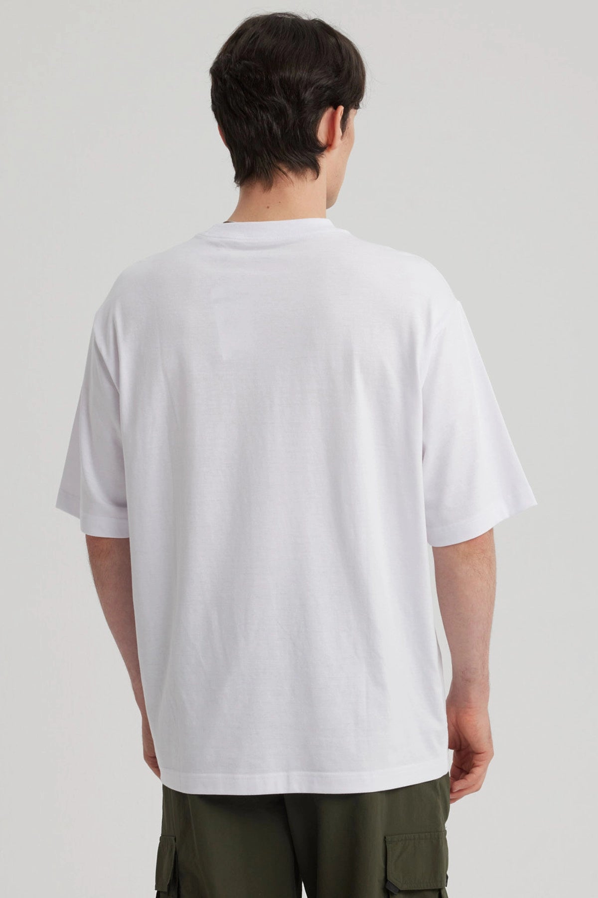Polera Hombre Print Oversize Blanco