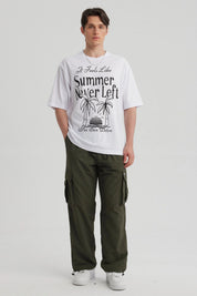 Polera Hombre Print Oversize Blanco