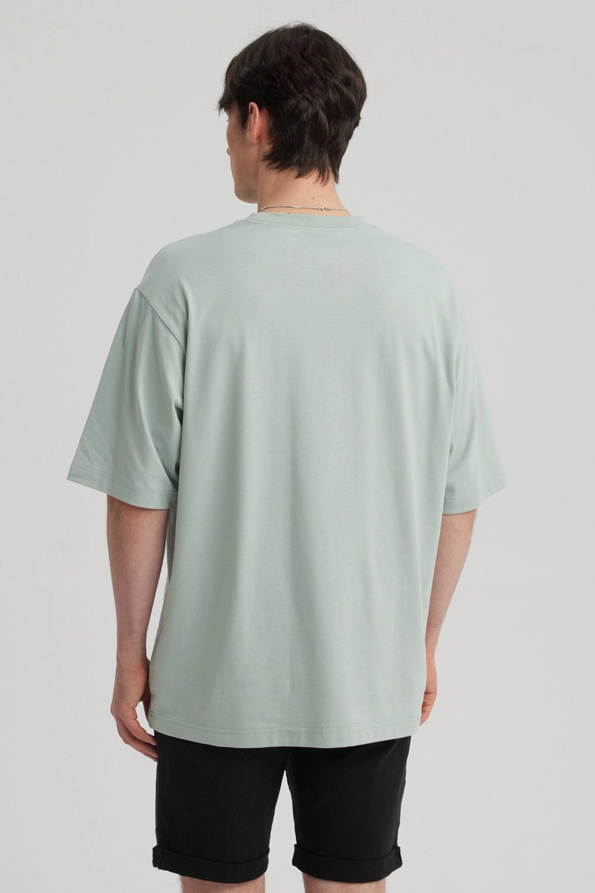 Polera Hombre Print Oversize Verde