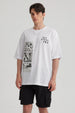 Polera Hombre Print Oversize Blanco