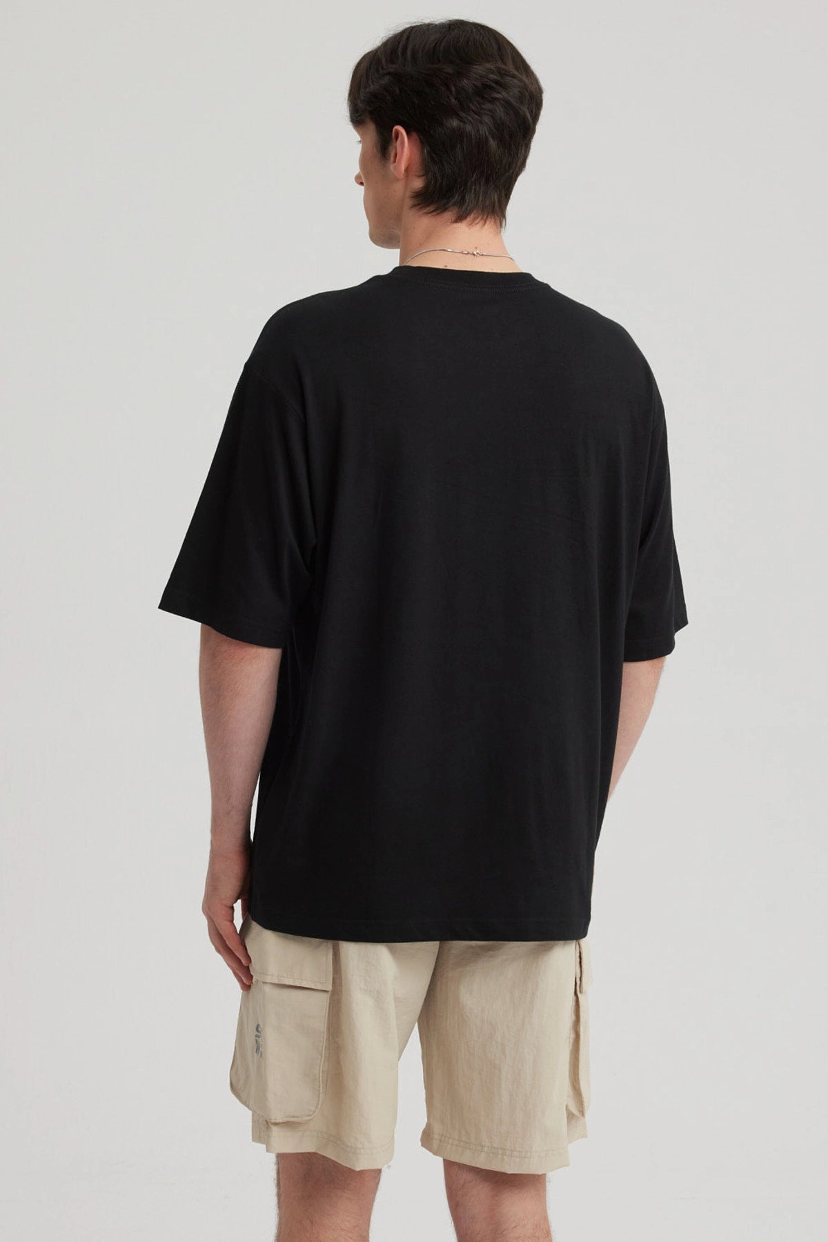 Polera Hombre Print Oversize Negro