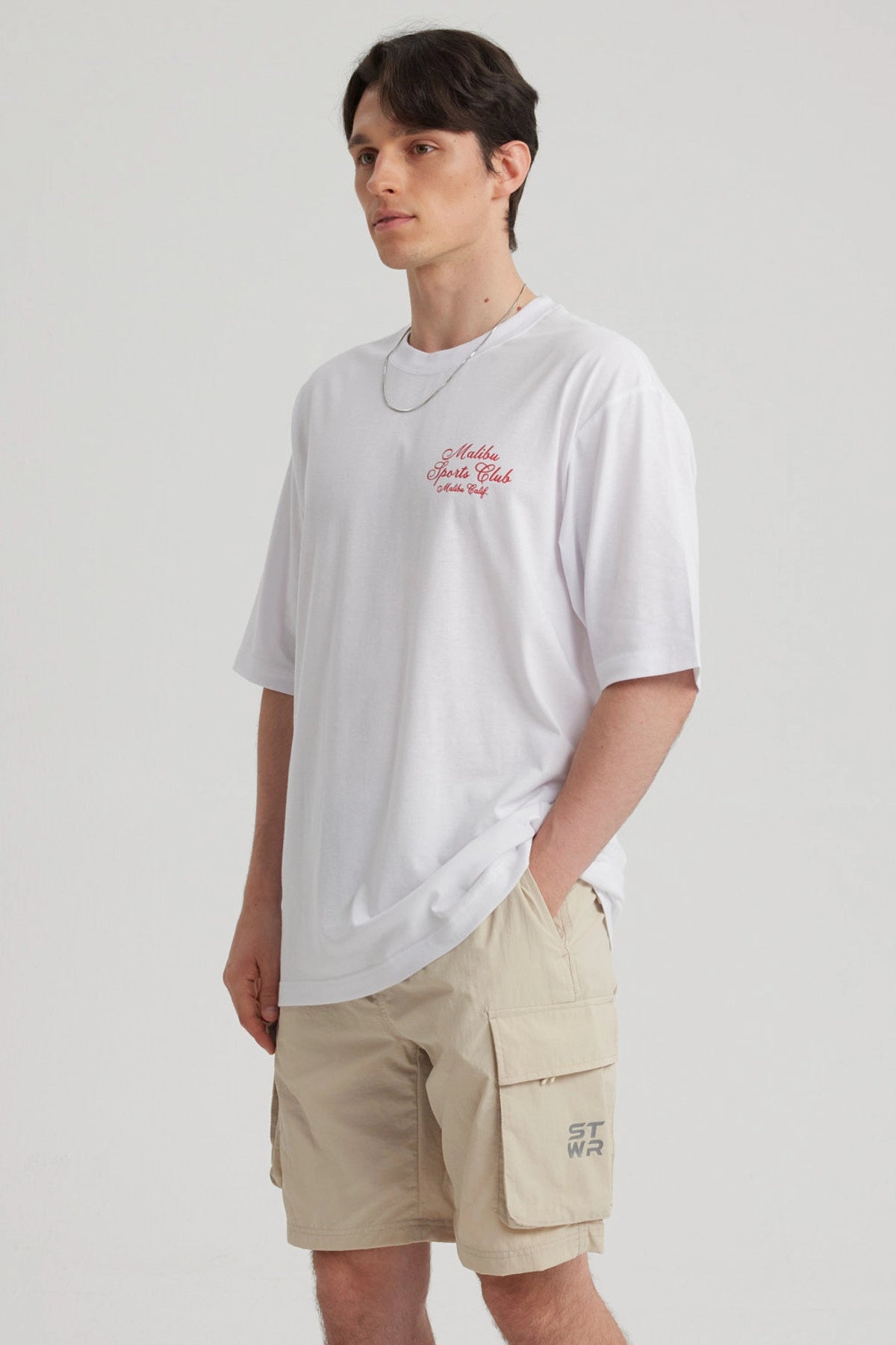 Polera Hombre Print Oversize Blanco