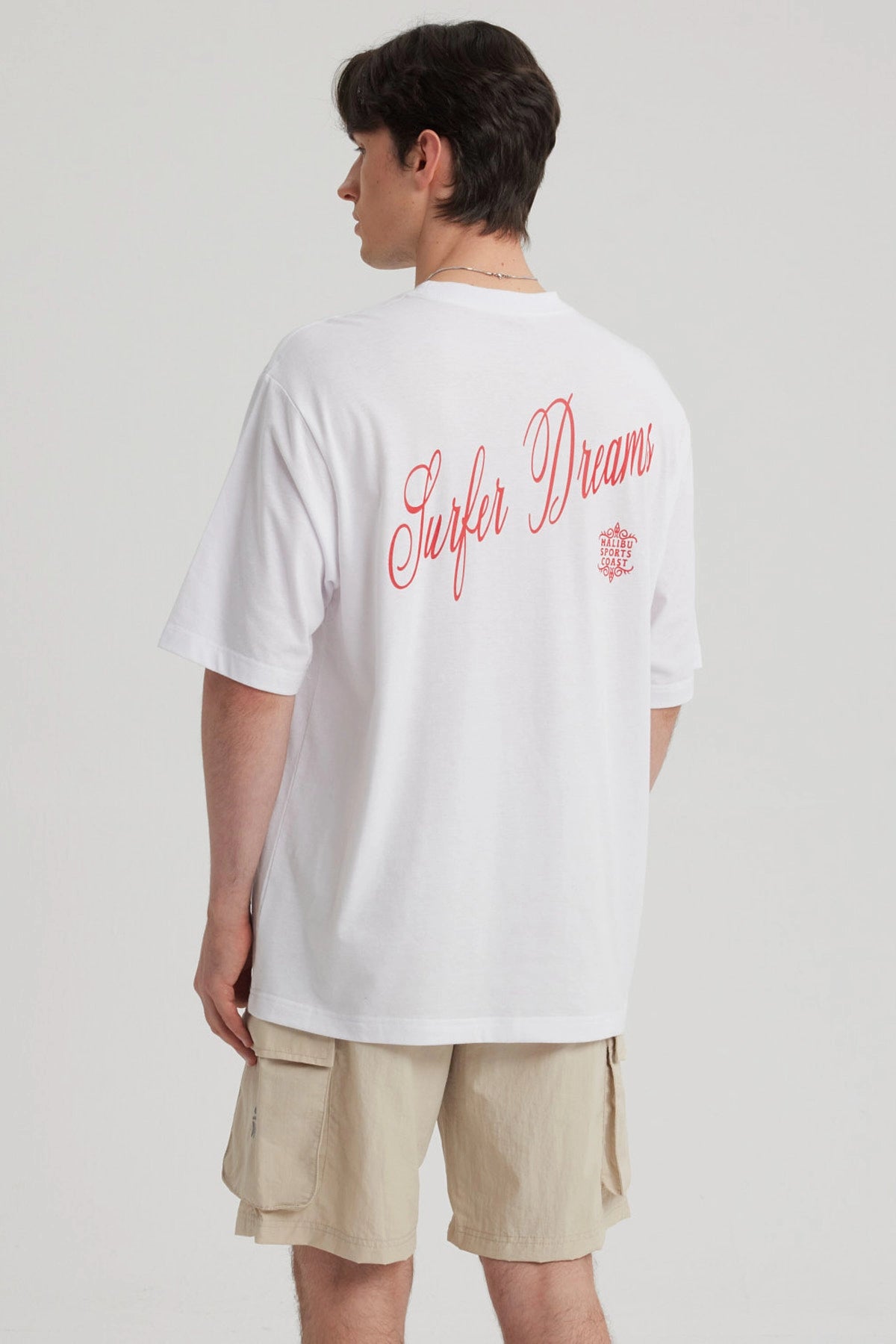 Polera Hombre Print Oversize Blanco