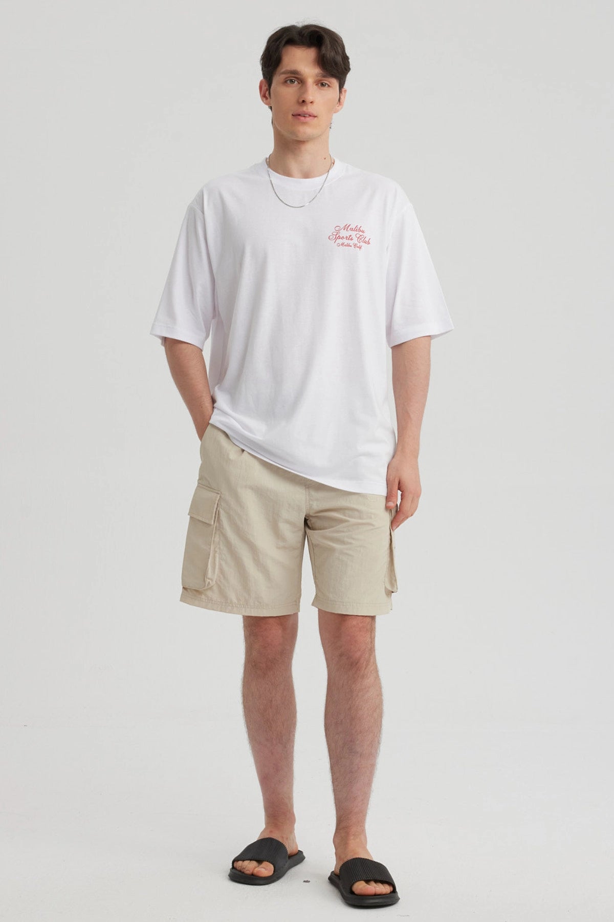 Polera Hombre Print Oversize Blanco